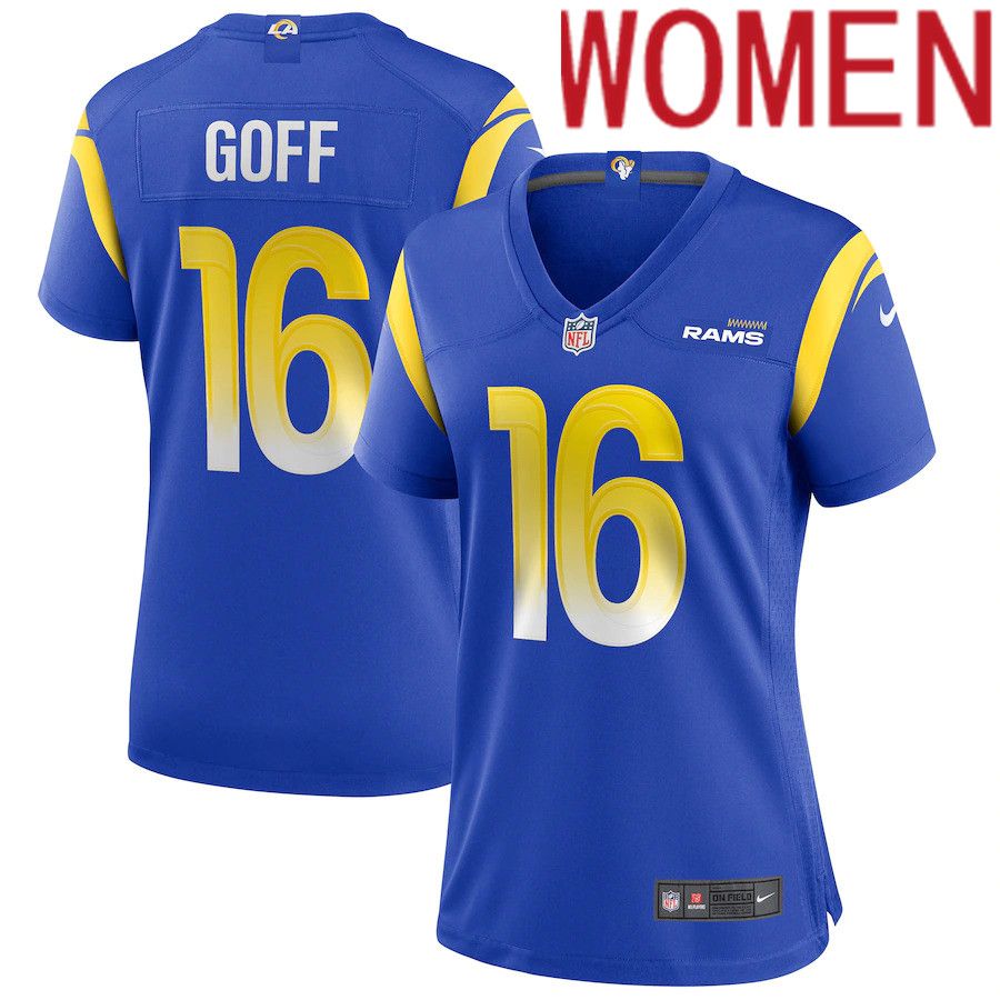 Women Los Angeles Rams #16 Jared Goff Nike Royal Game NFL Jersey